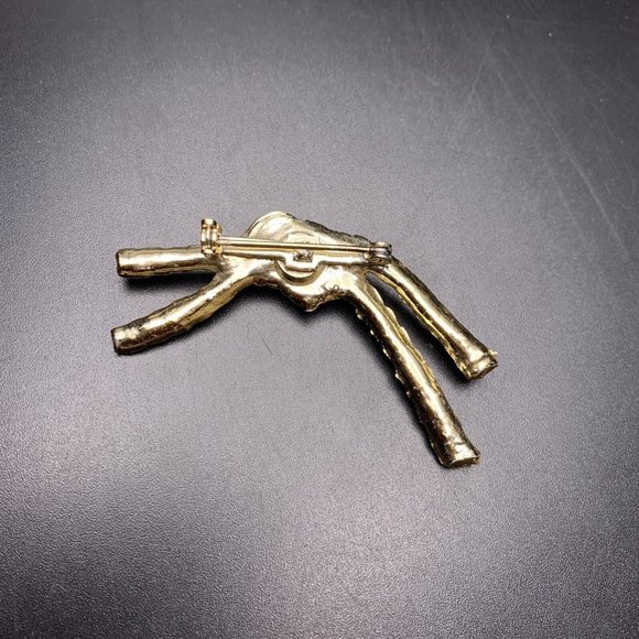 Rope Knot Brooch Pin Gold Tone Tie Tied Look Classic Vintage - Picture 5 of 6